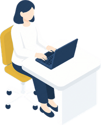 PCでkintoneを使う社内担当者のイラスト